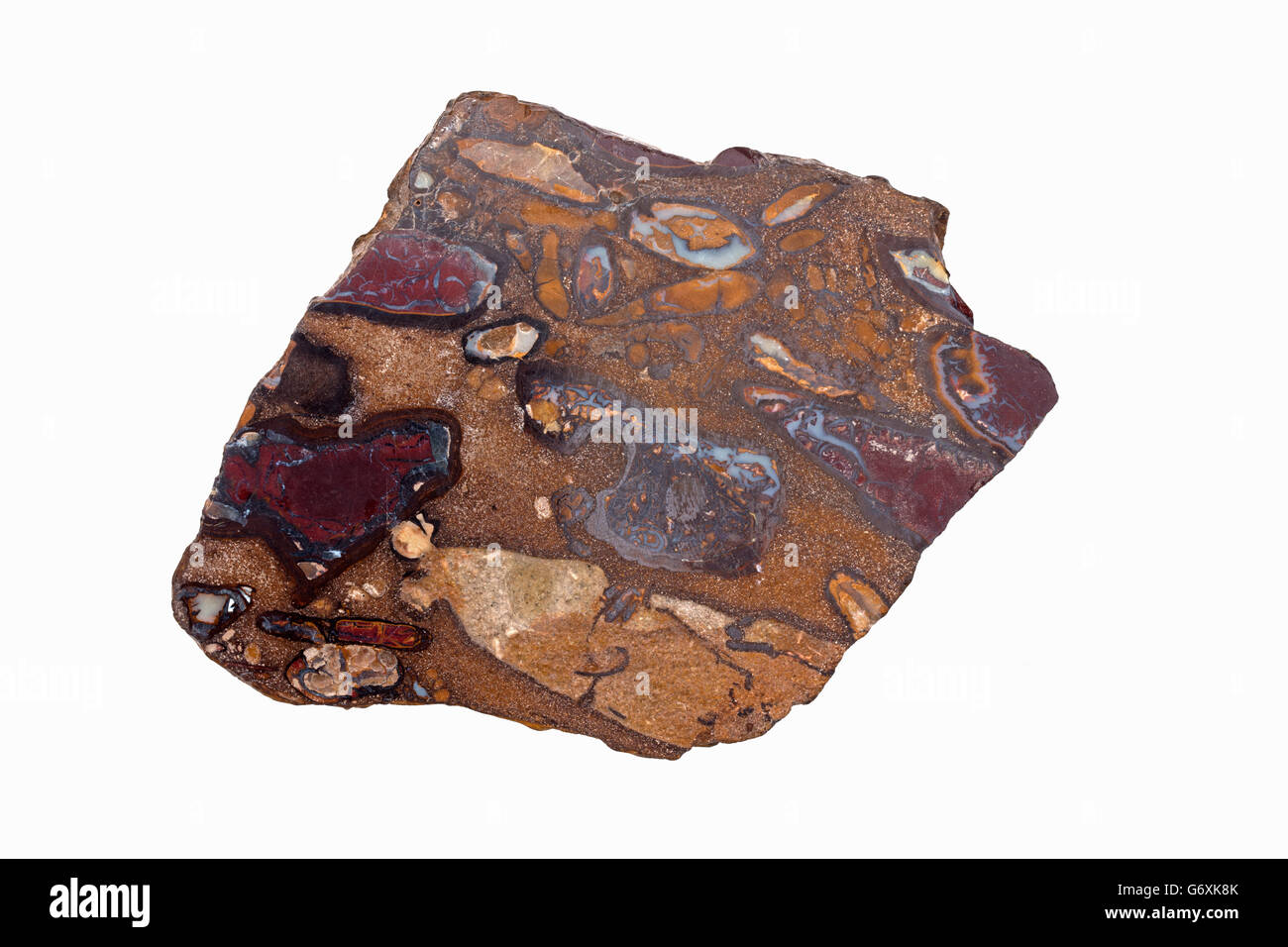 Boulder Opal, Australia, SiO2-nH2O wasserhaltigen Siliziumdioxid Stockfoto