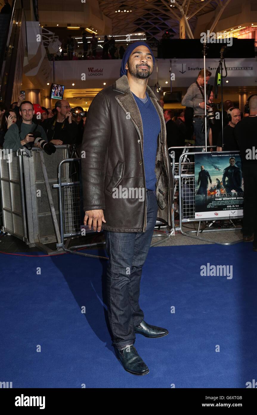 Captain America: Der Winter Soldier Premiere - London Stockfoto