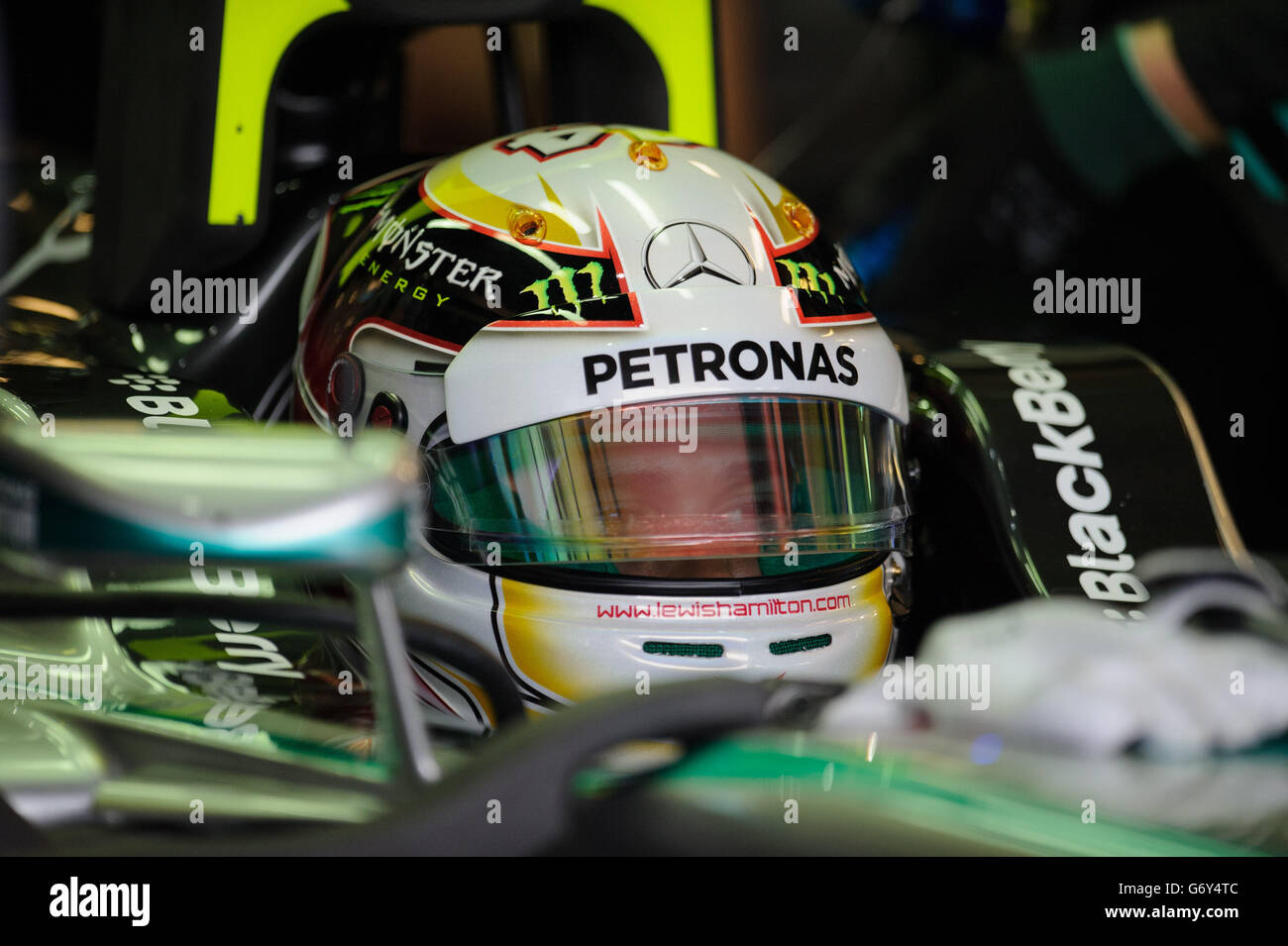 Der britische Lewis Hamilton von Mercedes AMG Petronas beim Training für den Großen Preis von Australien 2014 im Albert Park, Melbourne, Australien. DRÜCKEN SIE VERBANDSFOTO. Bilddatum: Samstag, 15. März 2014. Siehe PA Story AUTO Australian. Bildnachweis sollte lauten: Jon Buckle/PA Wire. Stockfoto