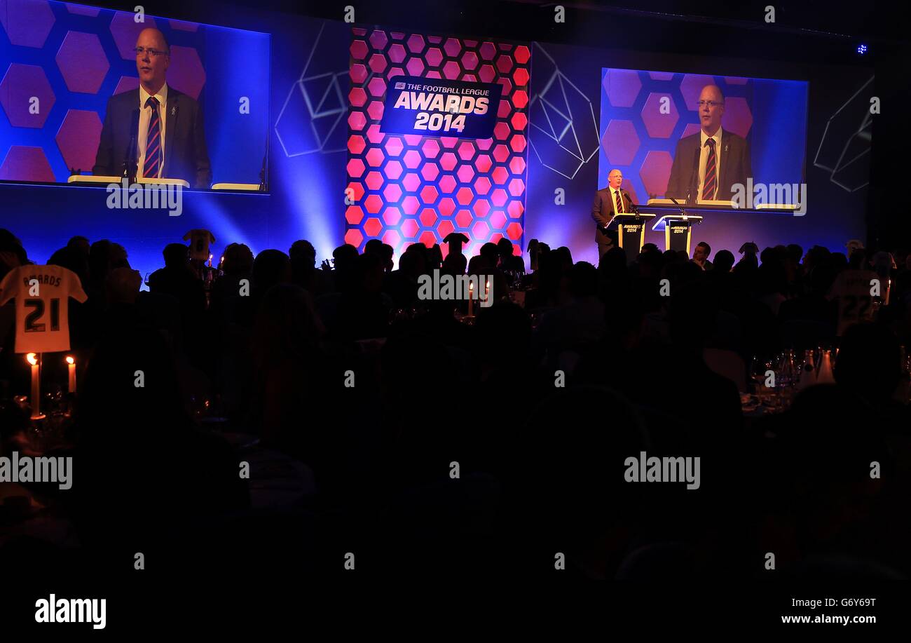 Fußball - The Football League Awards 2014 - The Brewery - London. Shaun Harvey, CEO der Football League, während der Football League Awards 2014 Stockfoto