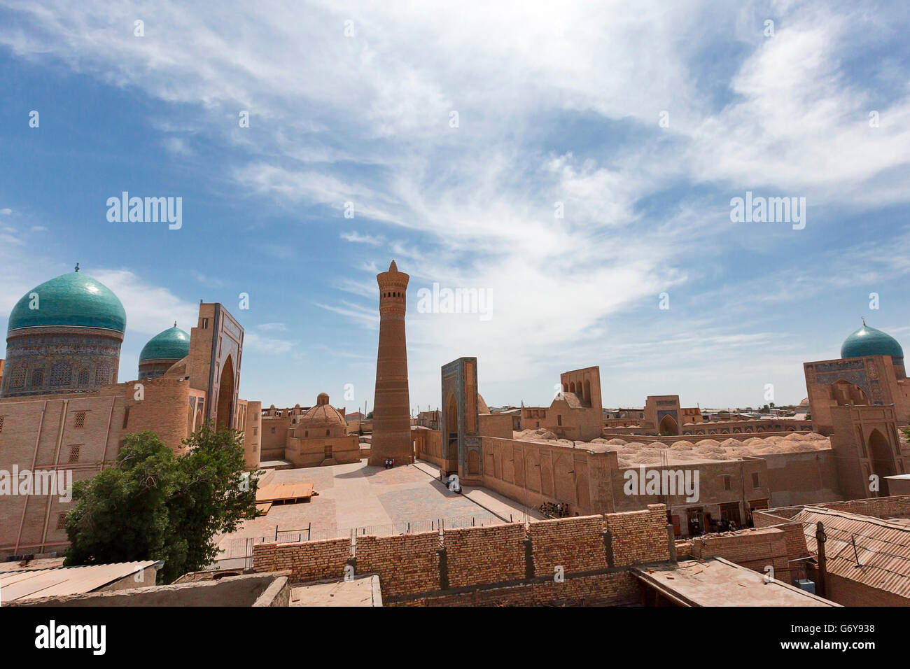 POI-Kalon-Platz und Moschee in Buchara, Usbekistan. Stockfoto