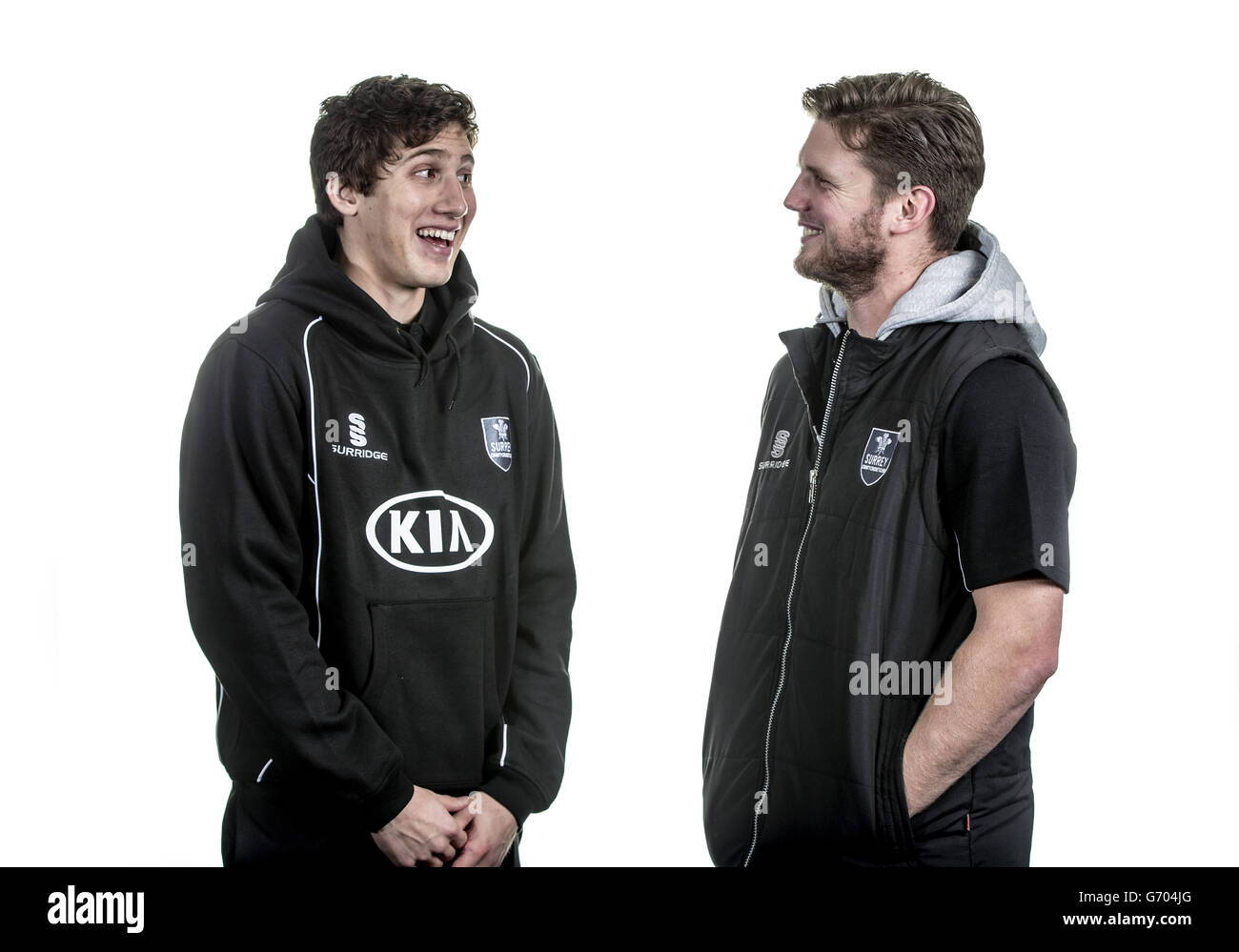 Cricket - Surrey County Cricket Club Photocall - Kia Oval. Stuart Meaker und Zafar Ansari, Surrey Stockfoto