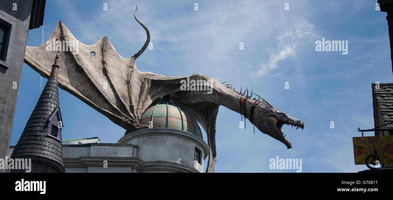 Winkelgasse - Universal Studios, FL Stockfoto