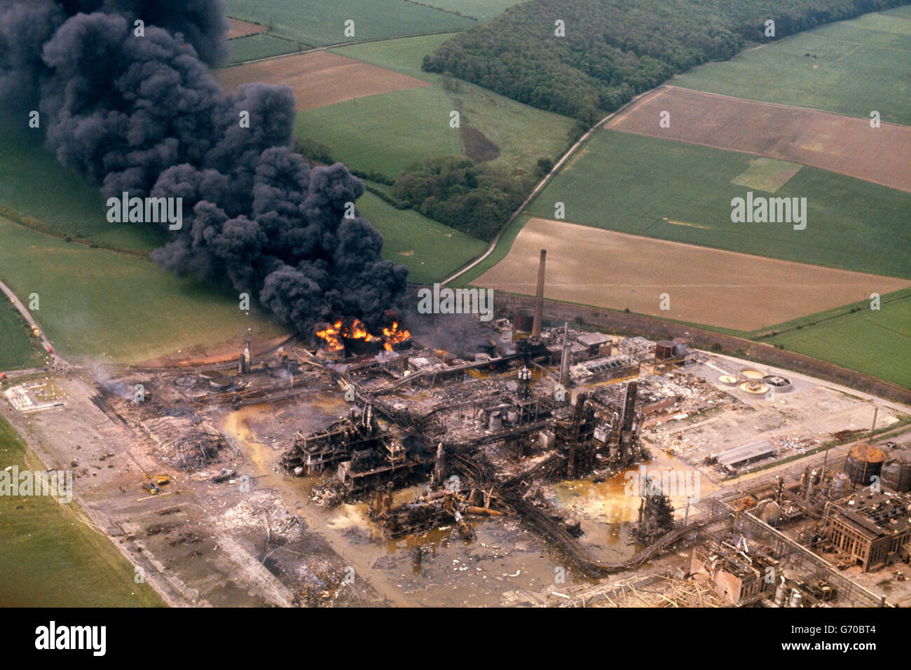 Katastrophe - Flixborough Explosion - Chemiewerk Nypro UK - North Lincolnshire Stockfoto