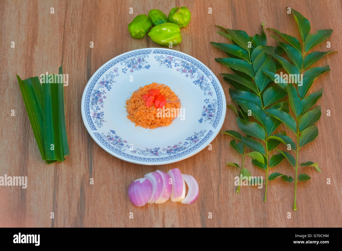 Frische hausgemachte Sri Lankan Zwiebel & Kokosnuss Sambol (Pol Sambol) Stockfoto