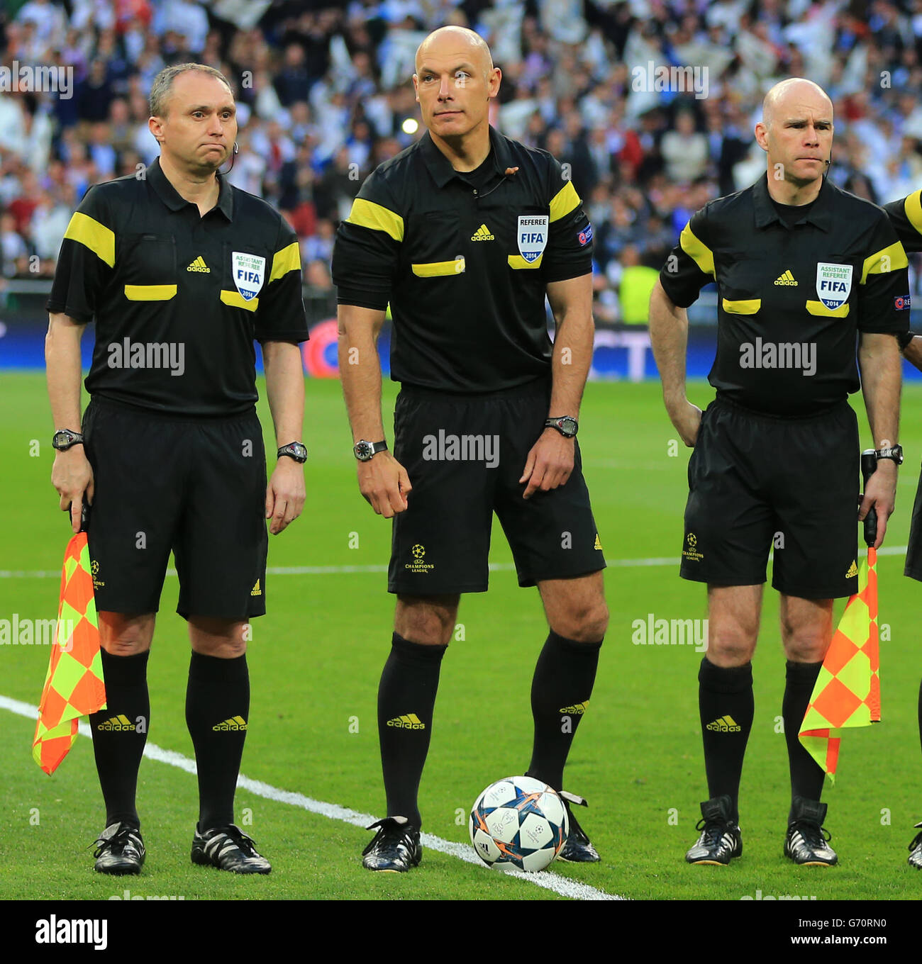 Fußball - UEFA Champions League - Halbfinale-Finale - Hinspiel - Real Madrid V Bayern München - Santiago Bernabeu Stockfoto Fußball - UEFA Champions League - Halbfinale-Finale - Hinspiel - Real Madrid V Bayern München - Santiago Bernabeu Stockfoto