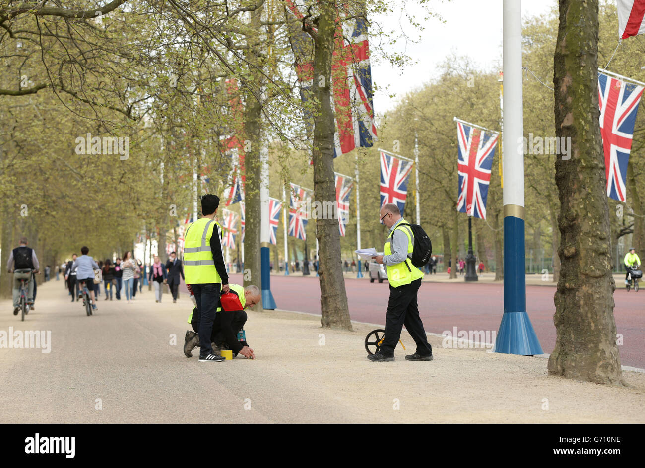 Leichtathletik - Virgin Money London Marathon 2014 - Marathon Vorbereitung - der Mall Stockfoto