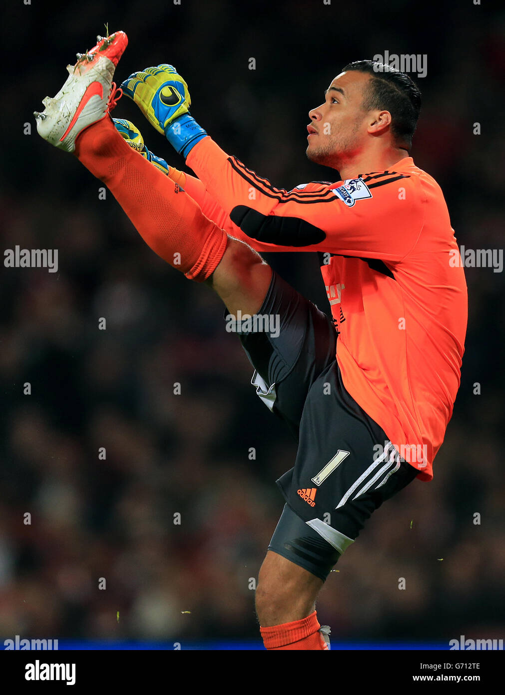 Swansea City Torwart Michel Vorm beim Barclays Premier League Spiel im Emirates Stadium, London. Stockfoto
