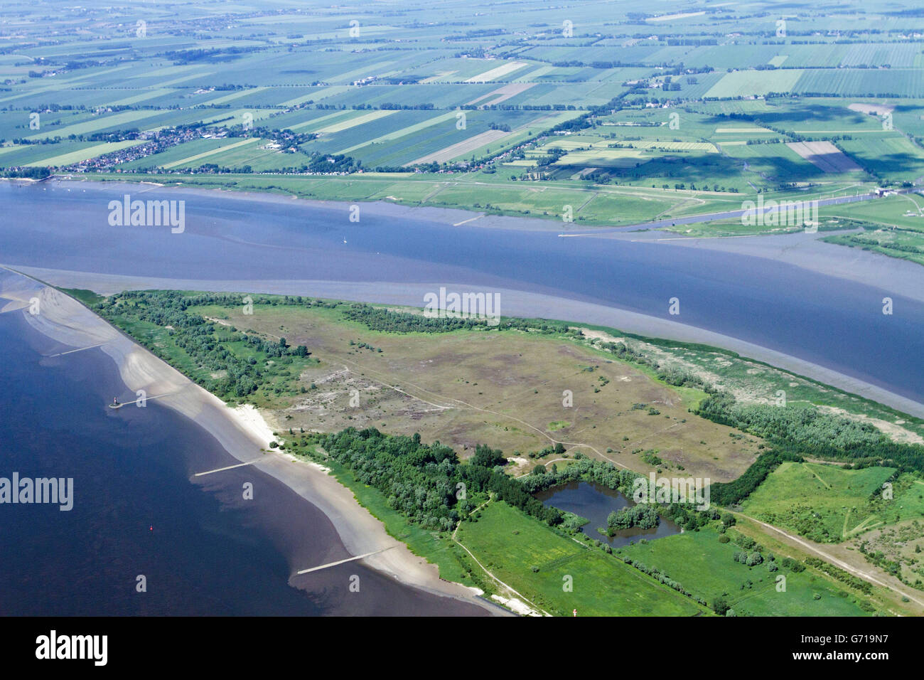 Insel Pagensand, Elbe, SchleswigHolstein, Deutschland Stockfotografie