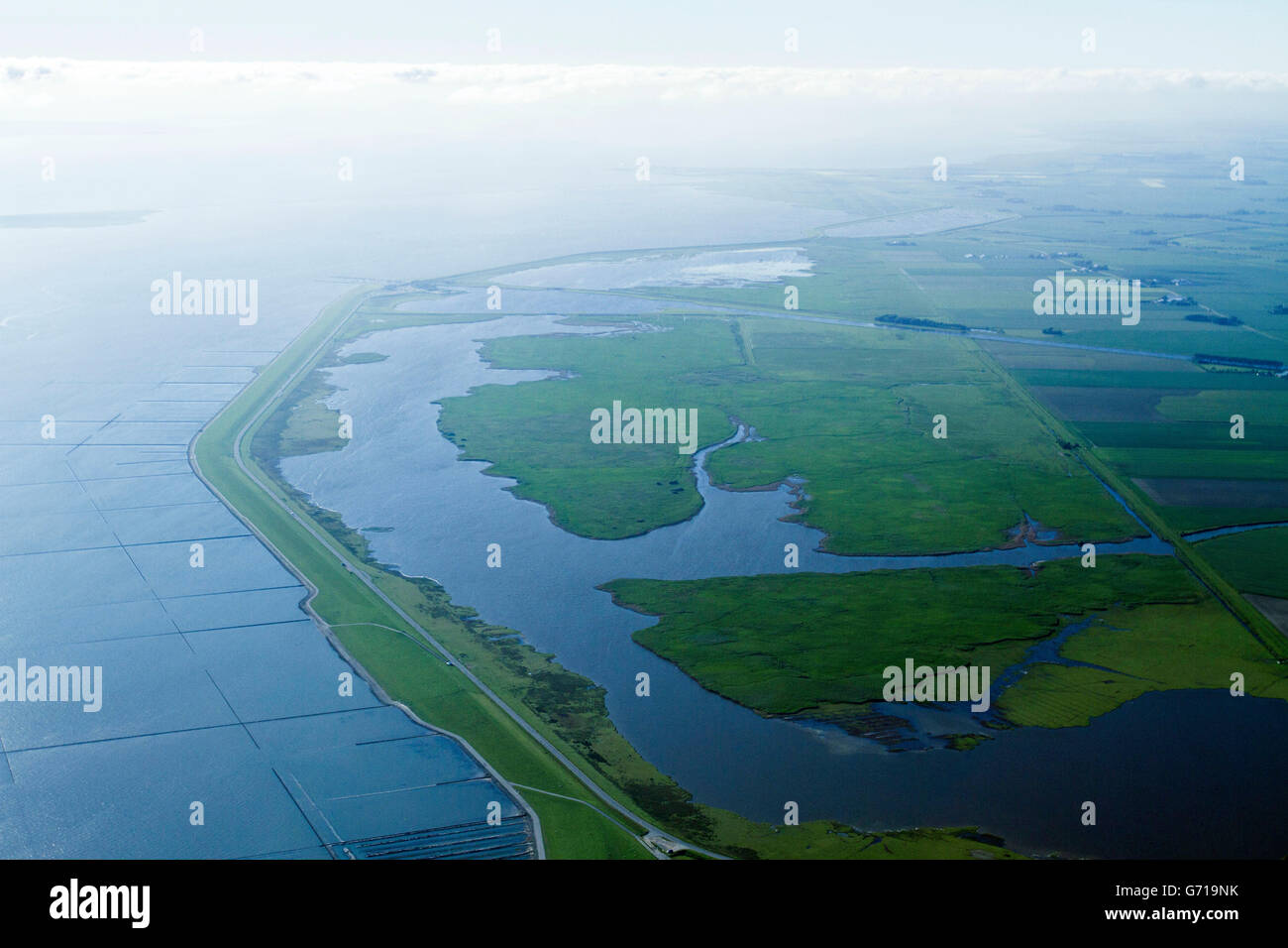 Hauke-Haien-Koog, Friesisch Nordküste, Nordsee Küste, Nordfriesland, Nordfriesland, KäseStrasse, Schleswig-Holstein, Deutschland / Käsestrasse Stockfoto
