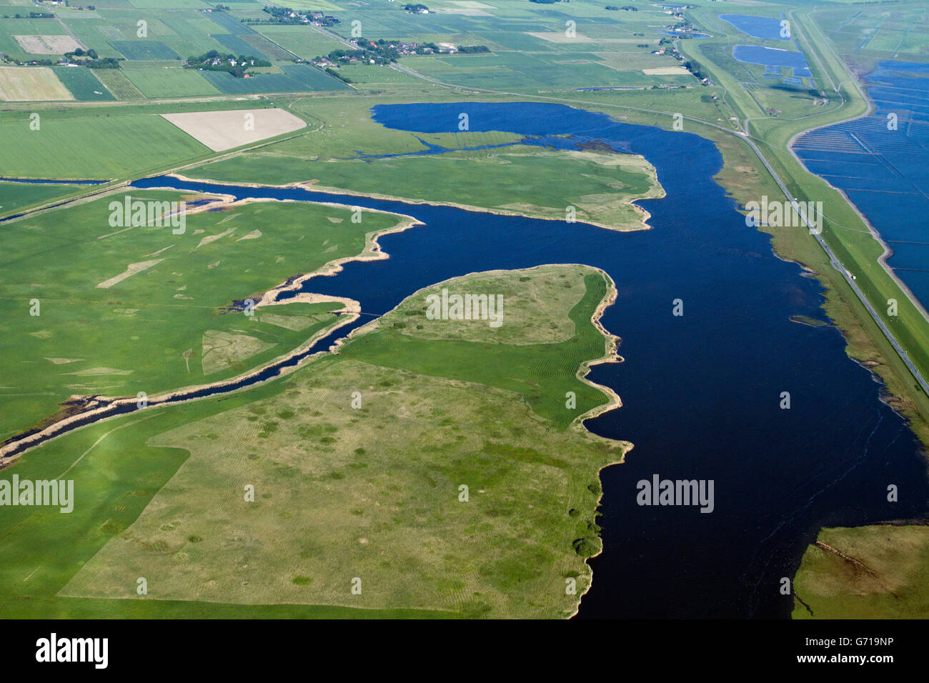 Hauke-Haien-Koog, Friesisch Nordküste, Nordsee Küste, Nordfriesland, Nordfriesland, KäseStrasse, Schleswig-Holstein, Deutschland / Käsestrasse Stockfoto