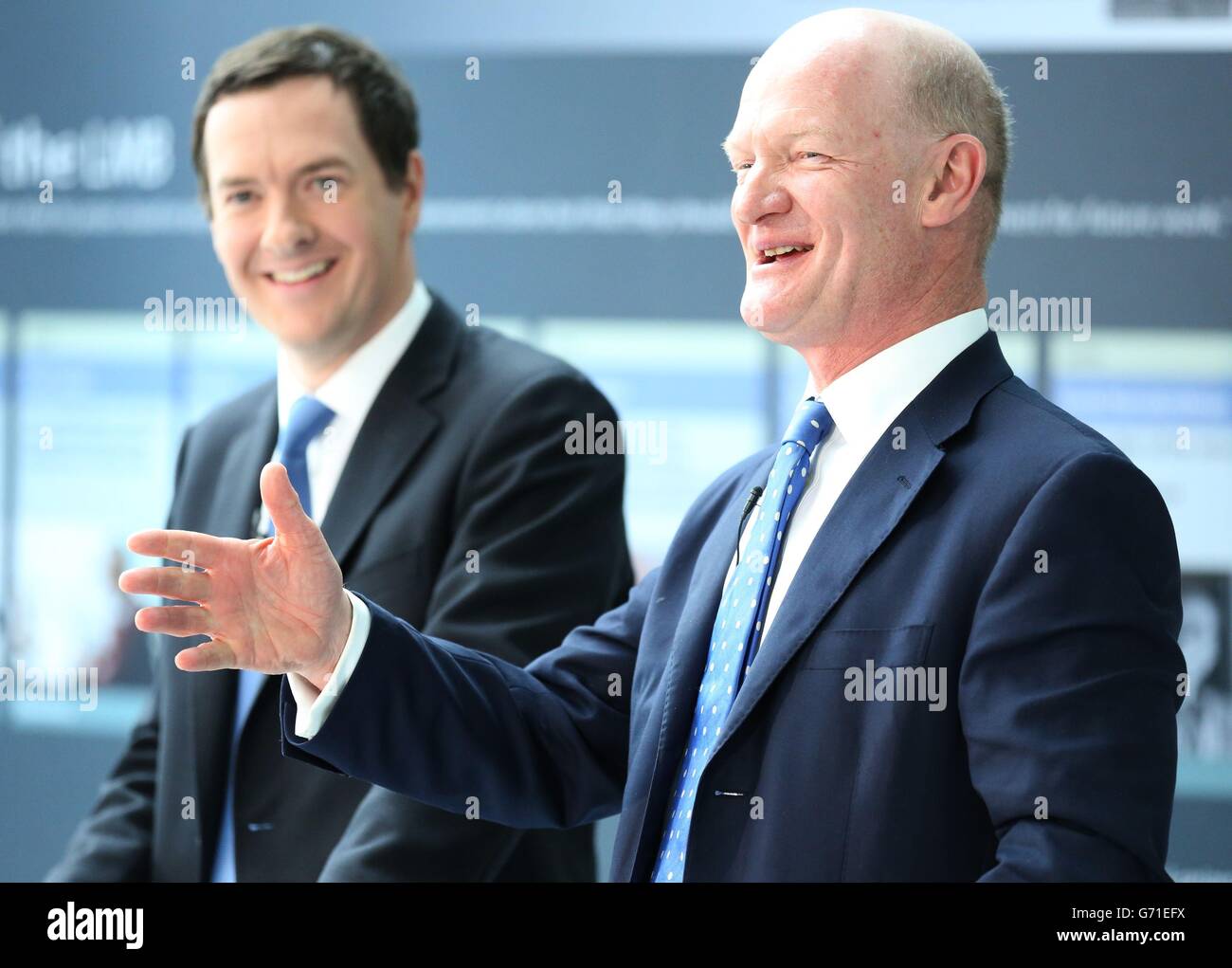 Kanzler-Rede auf Investitionen in die Wissenschaft Stockfoto