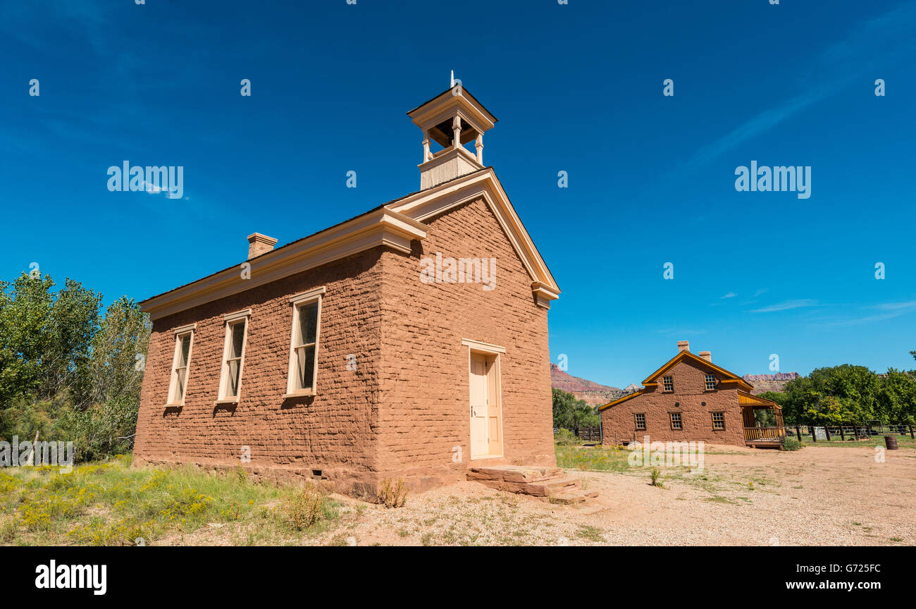 Alte Kirche, Geisterstadt, Grafton in Springdale, Utah, Vereinigte Staaten von Amerika Stockfoto
