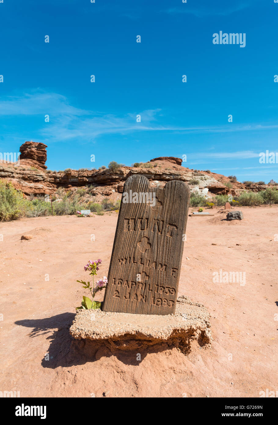 Altes Grab, Geisterstadt, Grafton in Springdale, Utah, Vereinigte Staaten von Amerika Stockfoto