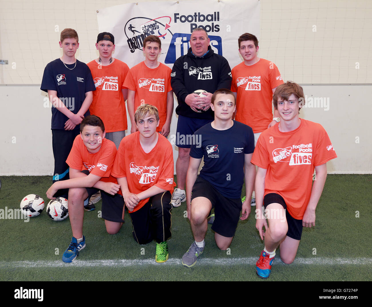 Fußball - Pools StreetGames Fußball Fives - Cardiff Stockfoto