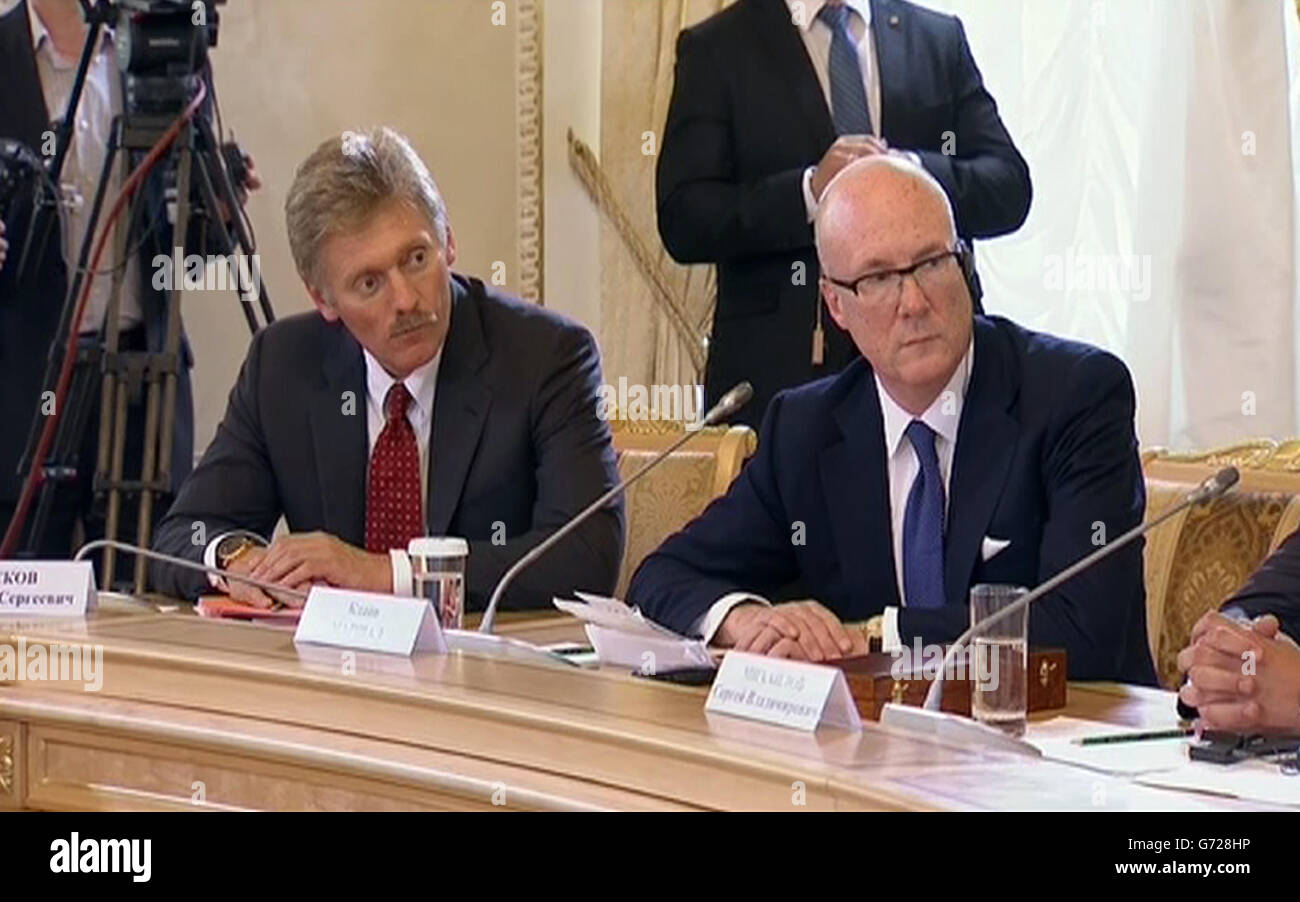 Putin Pressekonferenz Stockfoto