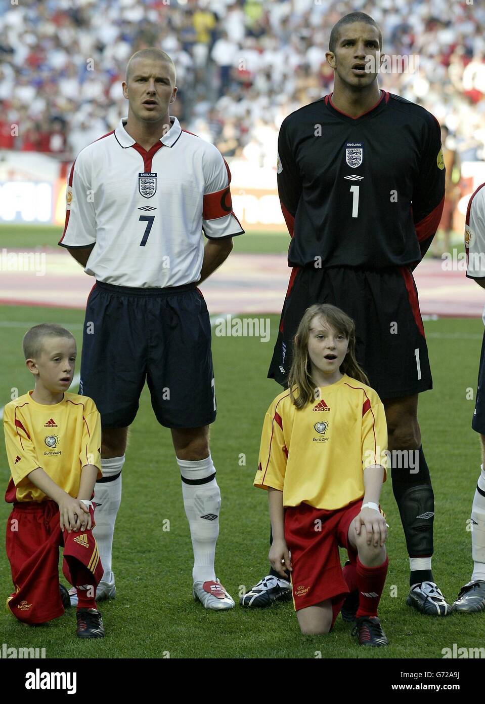 Beckham und James - England / Frankreich Stockfoto