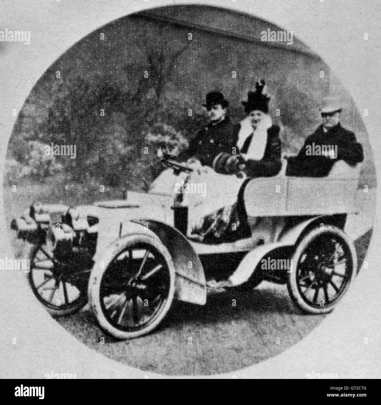 Rolls-Royce Mitbegründer Charles Rolls mit Panard. Um 1900. Stockfoto