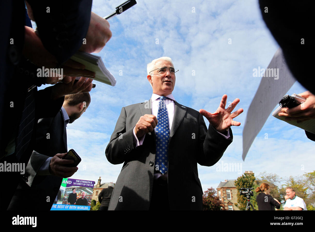 Alistair Darling während der Einführung einer neuen Better Together-Werbekampagne in Edinburgh. Stockfoto