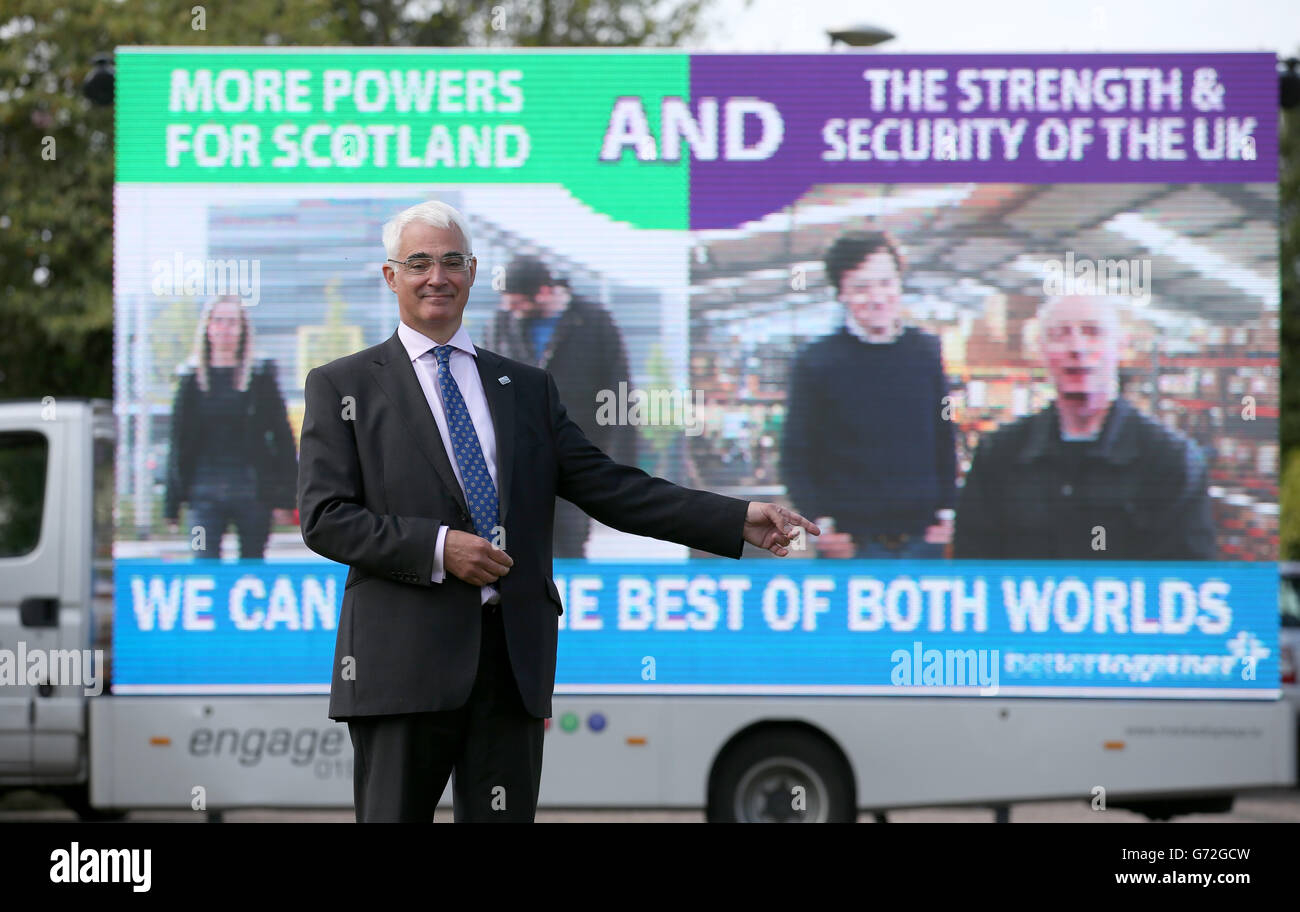 Alistair Darling während der Einführung einer neuen Better Together-Werbekampagne in Edinburgh. Stockfoto