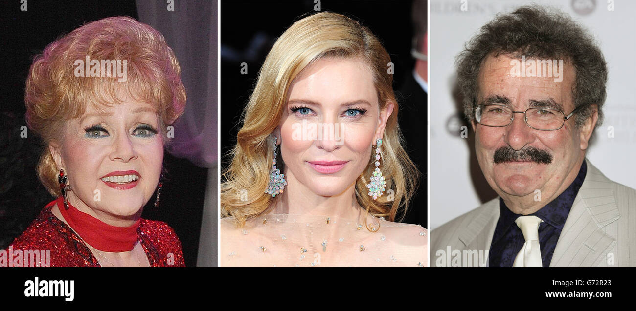 Fotos von (von links) Debbie Reynolds, Cate Blanchett und Lord Winston. Stockfoto
