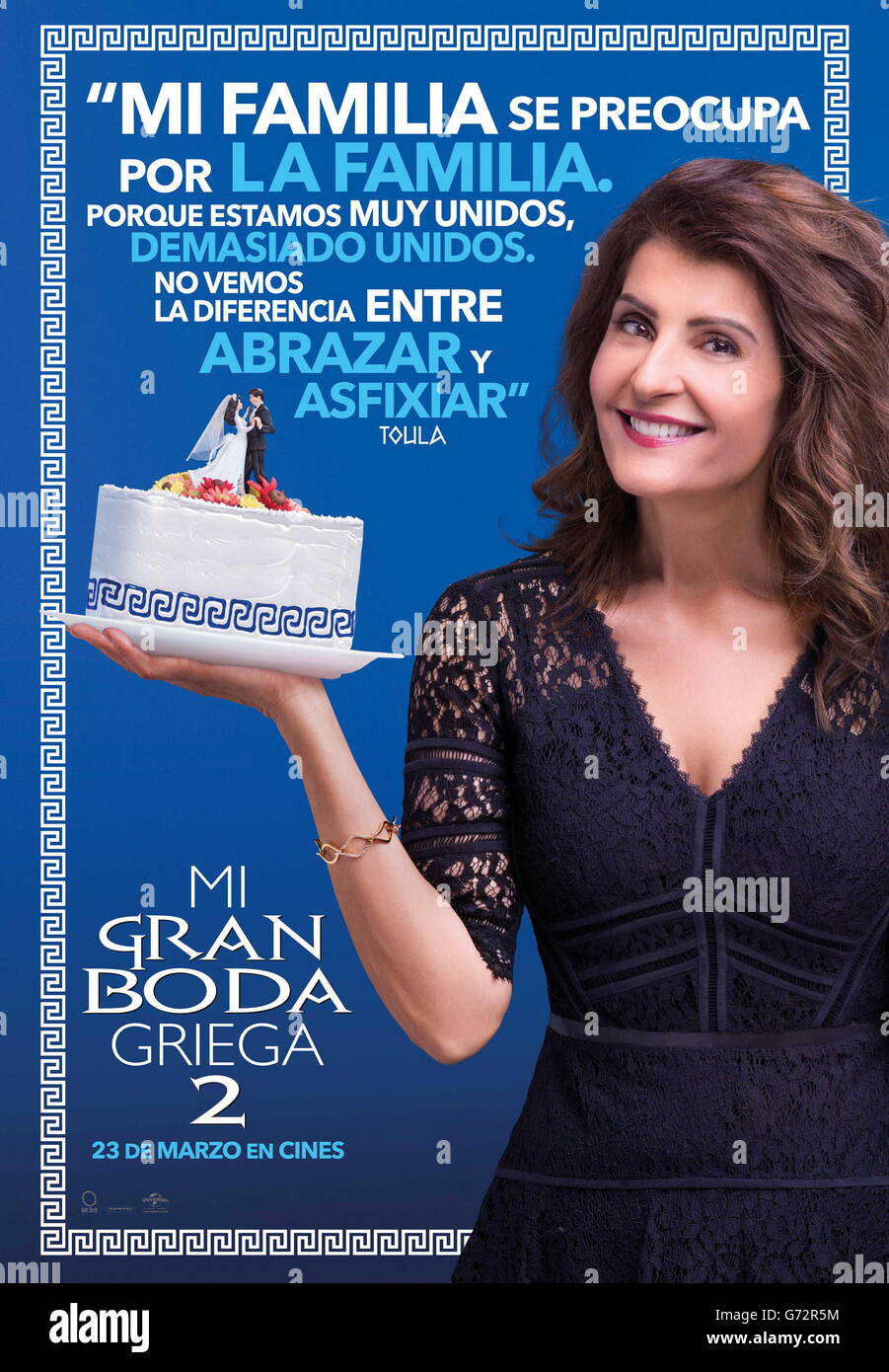 Datum der Freigabe: 25. März 2016 Titel: My Big Fat Greek Hochzeit 2 STUDIO: Universal Bilder Direktor: Kirk Jones PLOT: A Portokalos Familiengeheimnis bringt die beliebten Charaktere wieder zusammen für eine noch größer und Greeker Hochzeit Darsteller: Nia Vardalos, John Corbett, Michael Constantine (Credit: C Universal Pictures/Entertainment Bilder /) Stockfoto