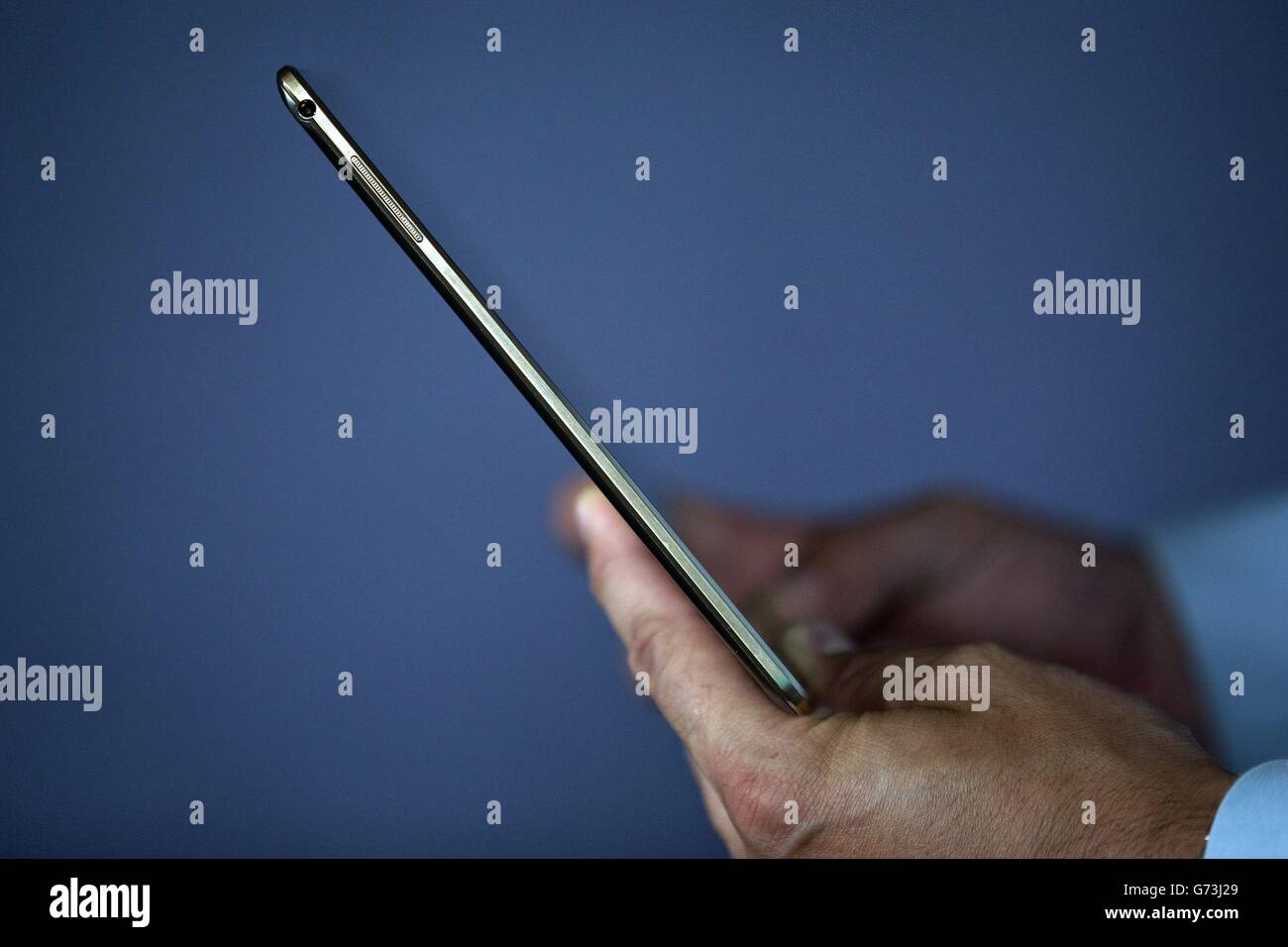 Samsung enthüllt ihre neue Galaxy Tab S 10.5inch Modell bei Canary Wharf in London. Stockfoto