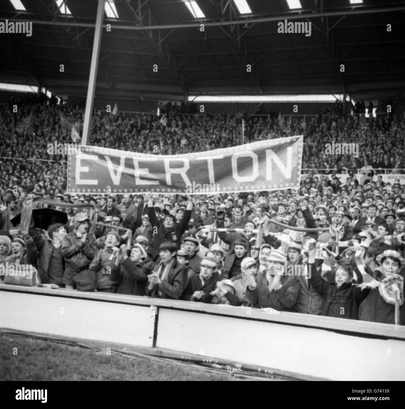 Everton Fans beim FA Cup Finale zwischen West Bromwich Albion und Everton. West Brom gewann in der Extrazeit. Stockfoto