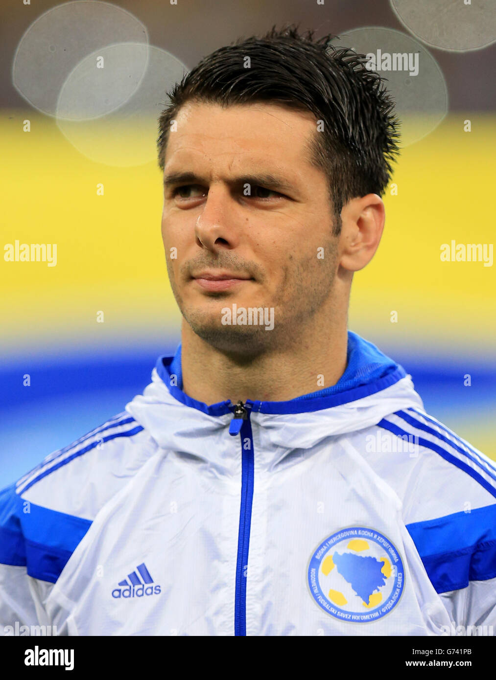 Fußball - FIFA Fußball-Weltmeisterschaft 2014 - Gruppe F - Argentinien / Bosnien und Herzegowina - Maracana. Emir Spahic von Bosnien-Herzegowina Stockfoto