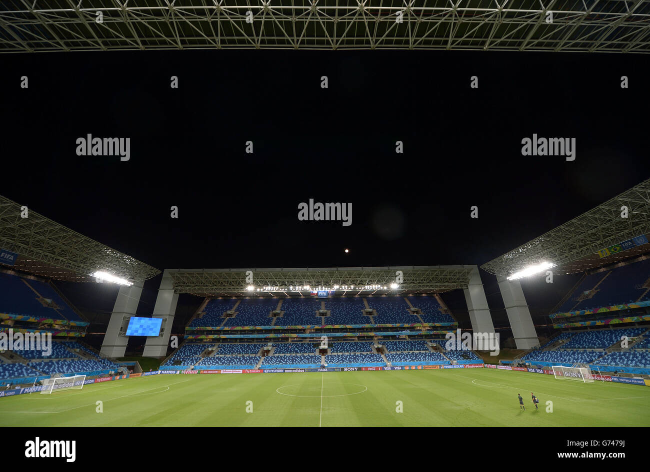 Fußball - FIFA Fußball-Weltmeisterschaft 2014 - Gruppe B - Chile gegen Australien - Trainingssitzung Australien - Arena Pantanal. Eine allgemeine Ansicht der Arena Pantanal, Cuiaba Stockfoto