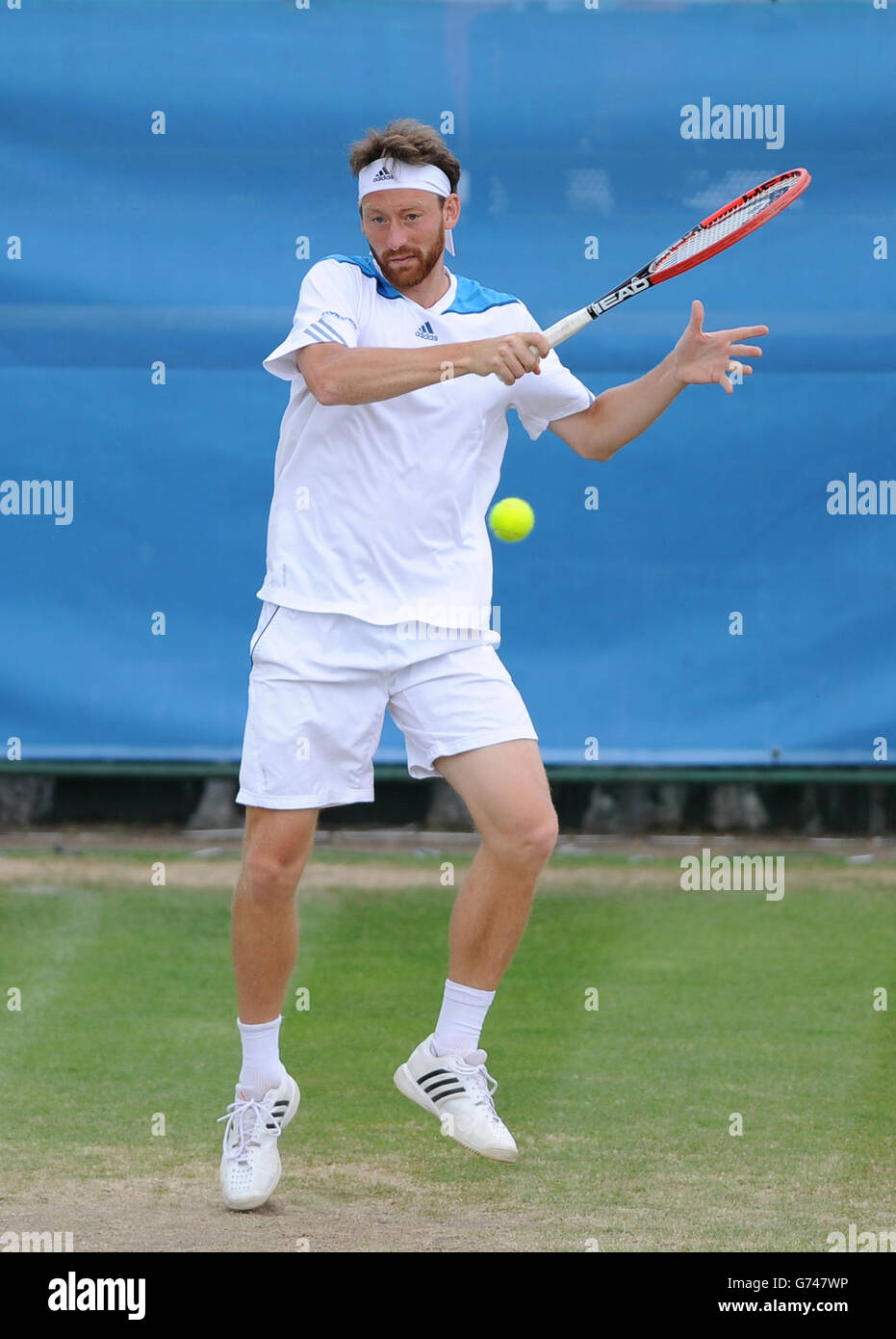 Der slowakische Miloslav Mecir in Aktion gegen den australischen Nick Kyrgios während der AEGON Nottingham Challenge im Nottingham Tennis Center, Nottingham. Stockfoto