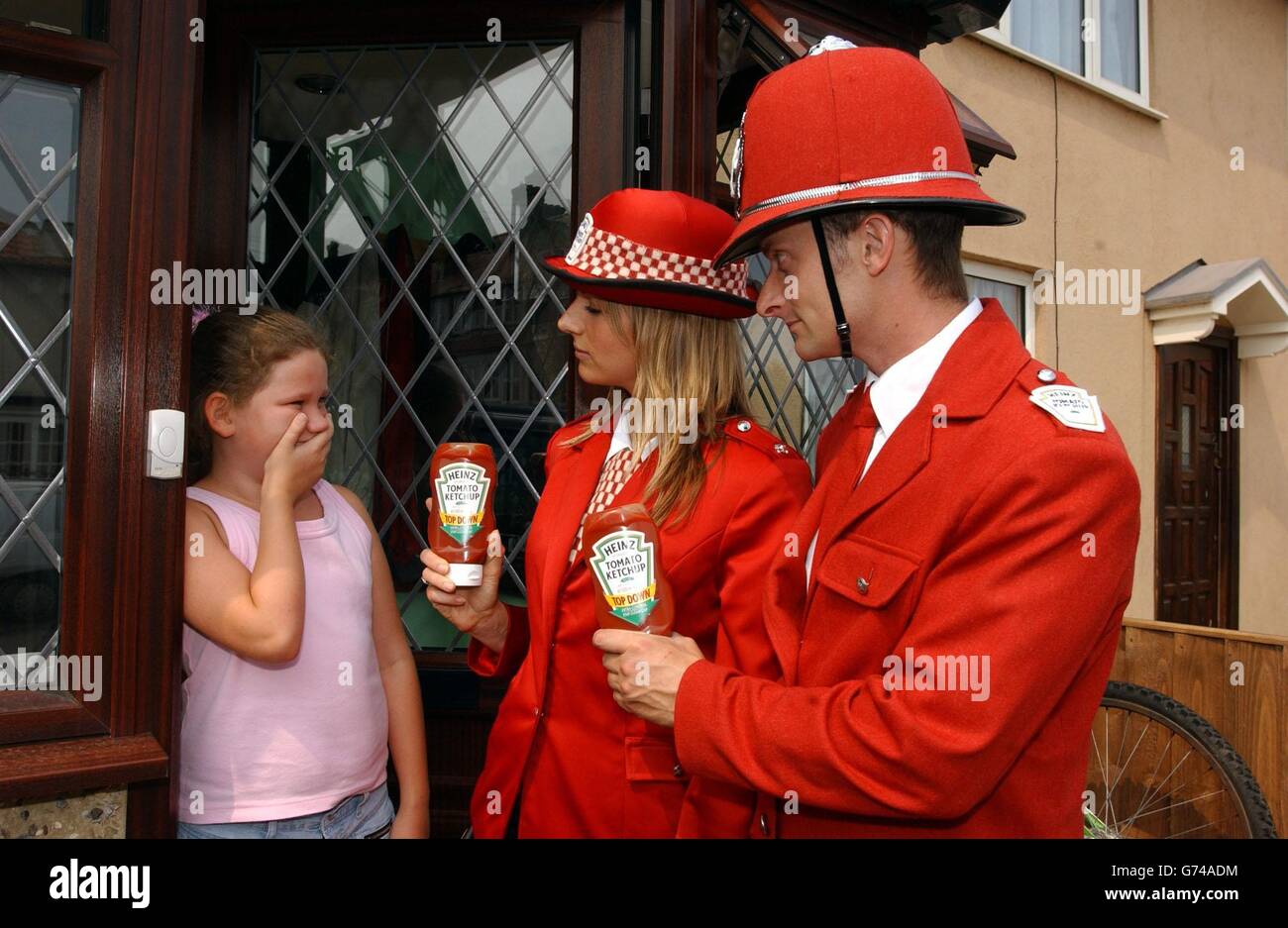 Die Heinz-Ketchup-Polizei Stockfoto