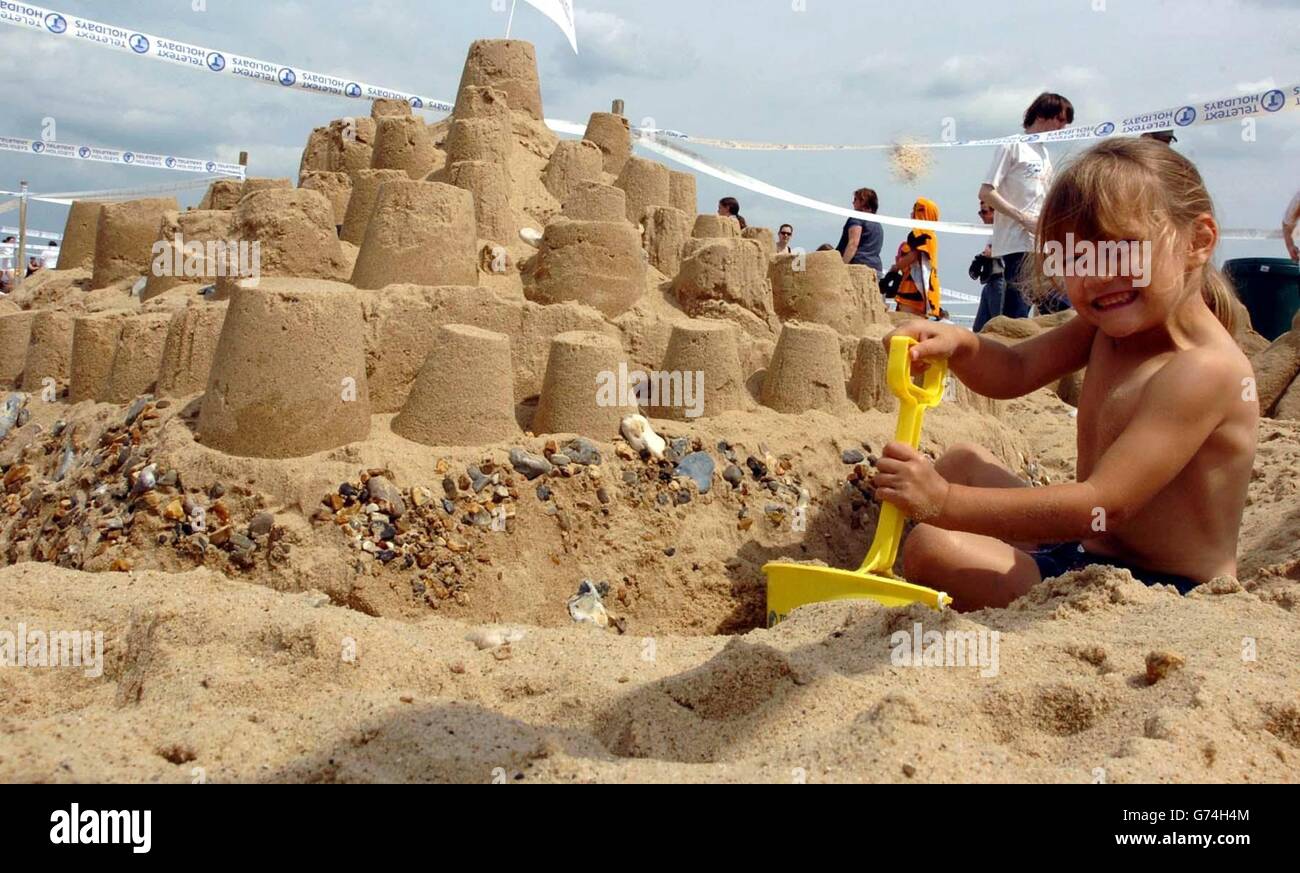 Sand Wettbewerb in Great Yarmouth Beach Stockfoto