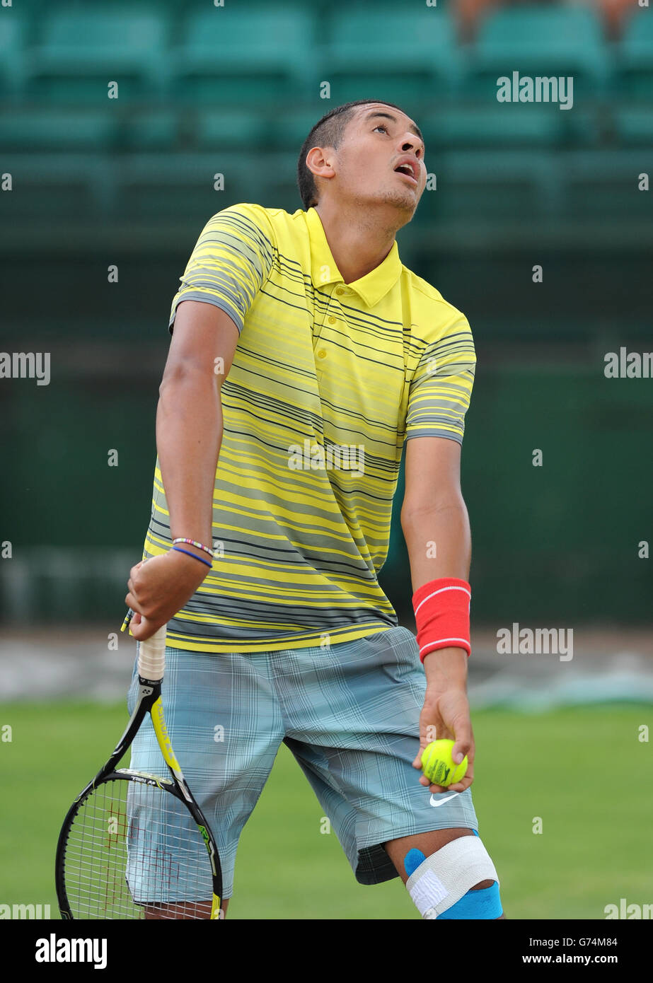 Der Australier Nick Kyrgios während der AEGON Nottingham Challenge im Nottingham Tennis Center, Nottingham. Stockfoto