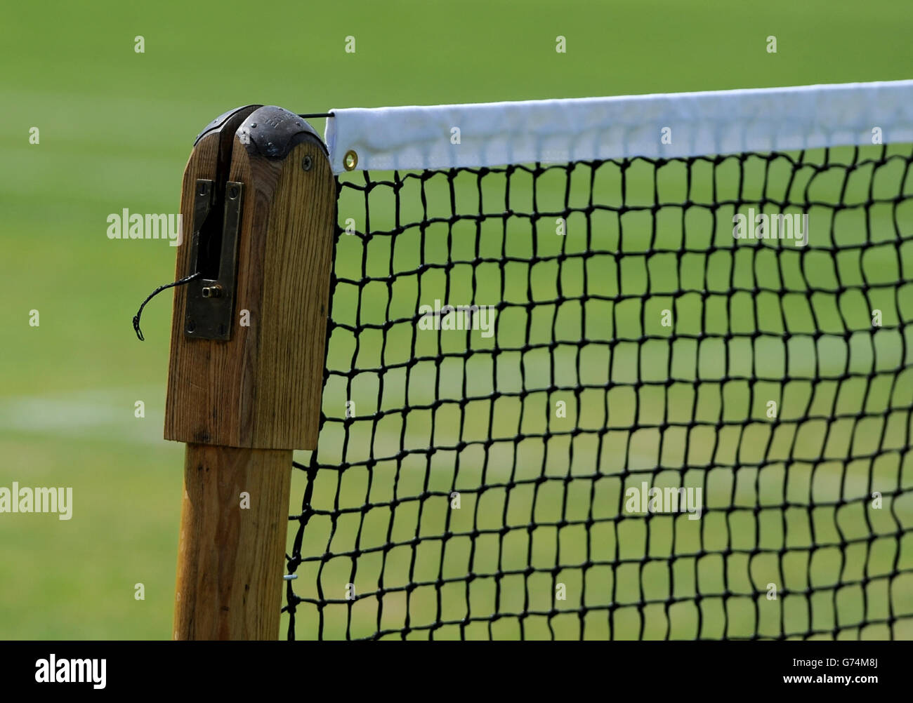 Das Netz auf dem Mittelfeld während der AEGON Nottingham Challenge im Nottingham Tennis Center, Nottingham. Stockfoto