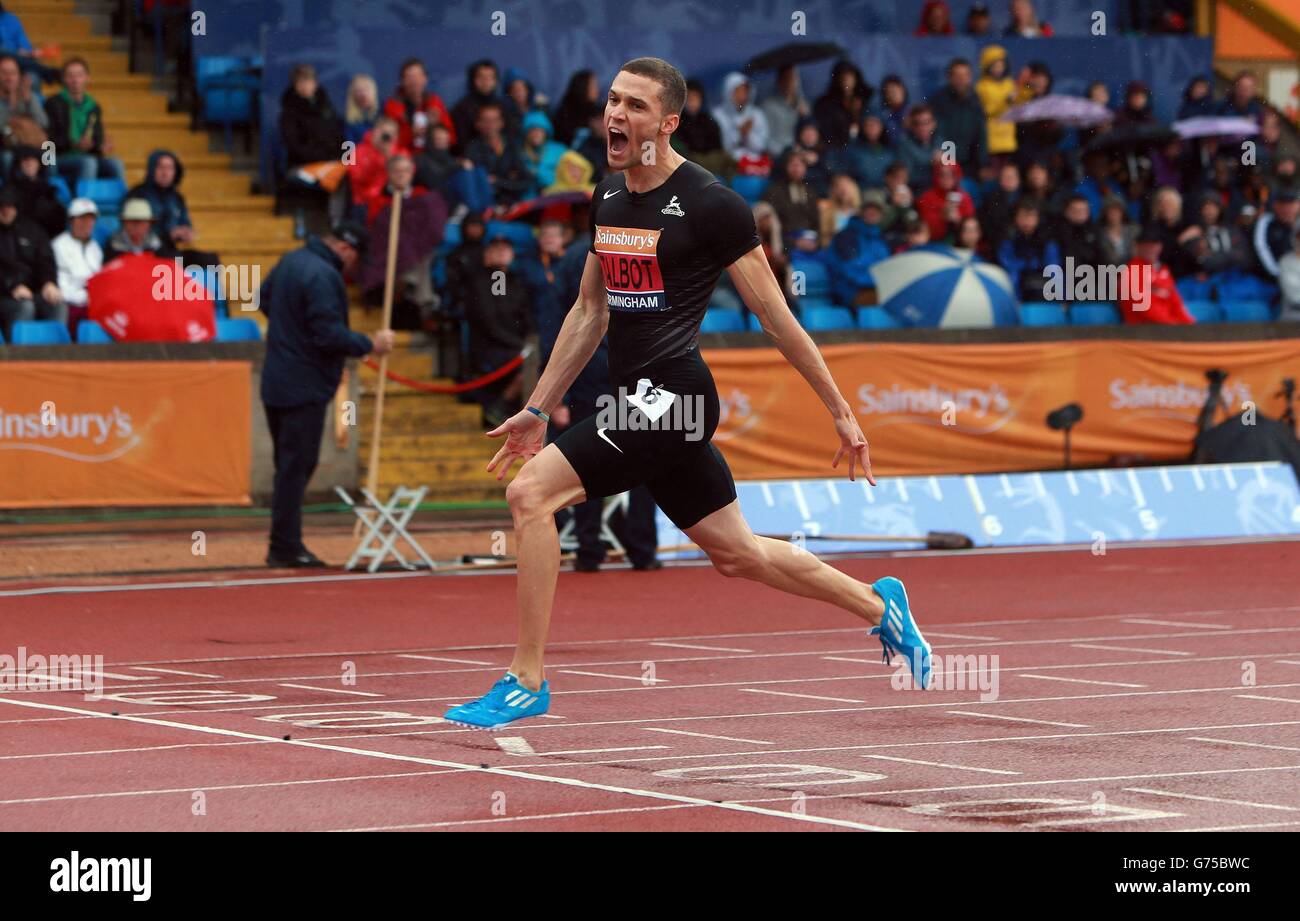 Leichtathletik - Sainsbury's British Championships - Tag 1 - Alexander Stadium. Danny Talbot gewinnt die 200 m während der Sainsbury's British Championships im Alexander Stadium, Birmingham. Stockfoto