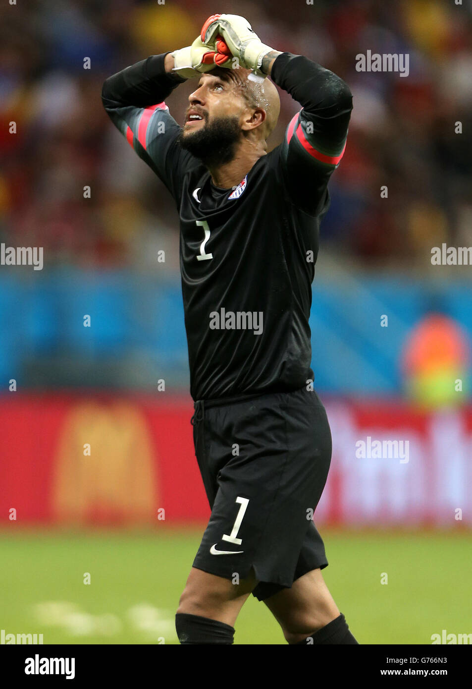 Fußball - FIFA Fußball-Weltmeisterschaft 2014 - 16. Runde - Belgien gegen USA - Arena Fonte Nova. Tim Howard, US-Torwart Stockfoto