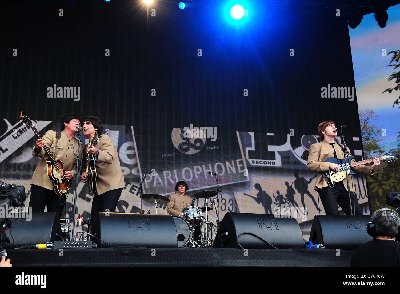 Bootleg Beatles treten beim Barclaycard British Summer Time Festival im Hyde Park, London, auf. Stockfoto