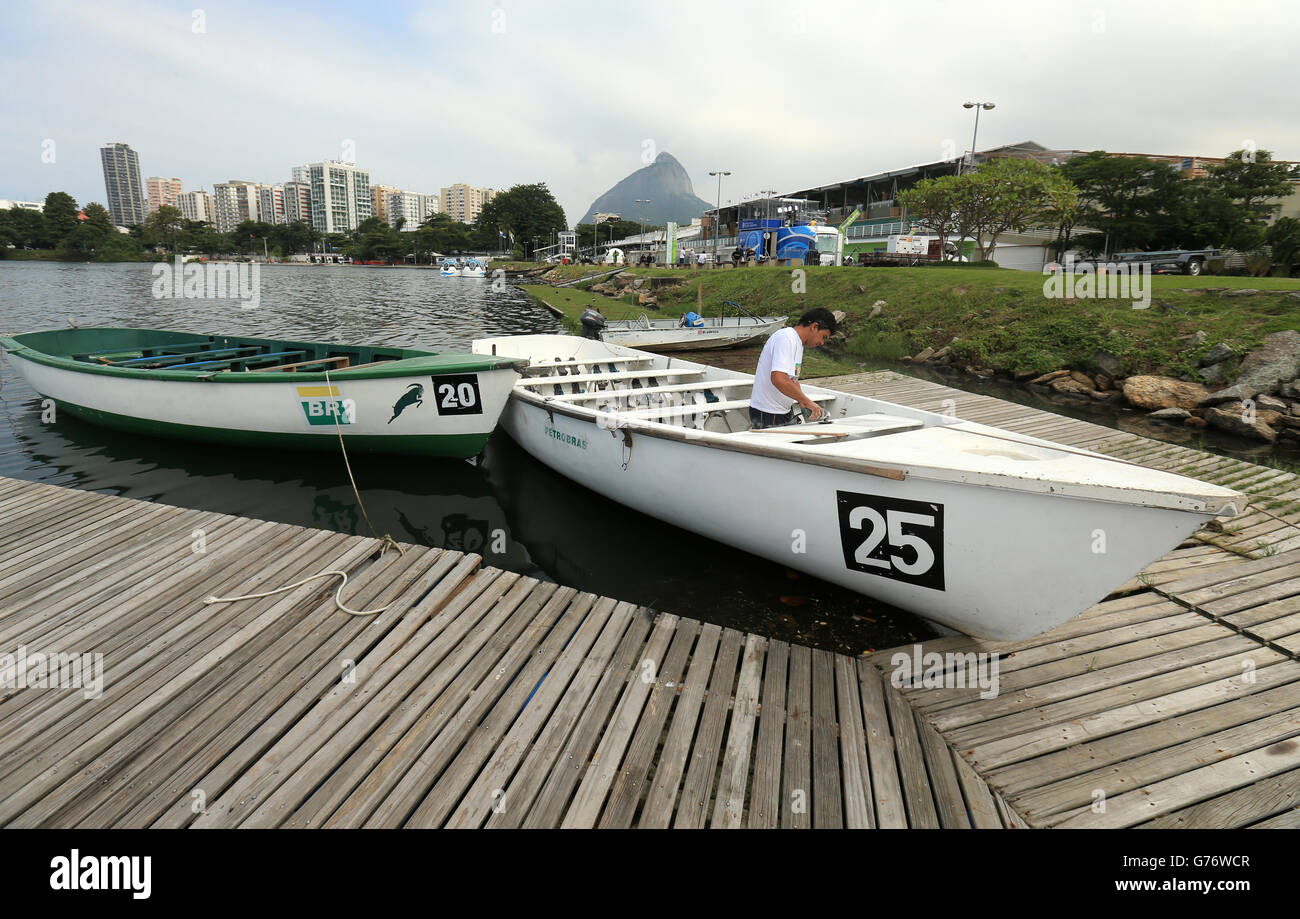 Olympische Spiele - Rio 2016 Olympische Spiele - Olympisches Rudern - Rio de Janeiro. Lagoa Rodrigo de Freitas, Heimat des Ruders für die Spiele von Rio 2016 Stockfoto