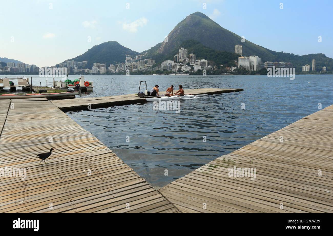 Olympische Spiele - Rio 2016 Olympische Spiele - Olympisches Rudern - Rio de Janeiro. Lagoa Rodrigo de Freitas, Heimat des Ruders für die Spiele von Rio 2016 Stockfoto