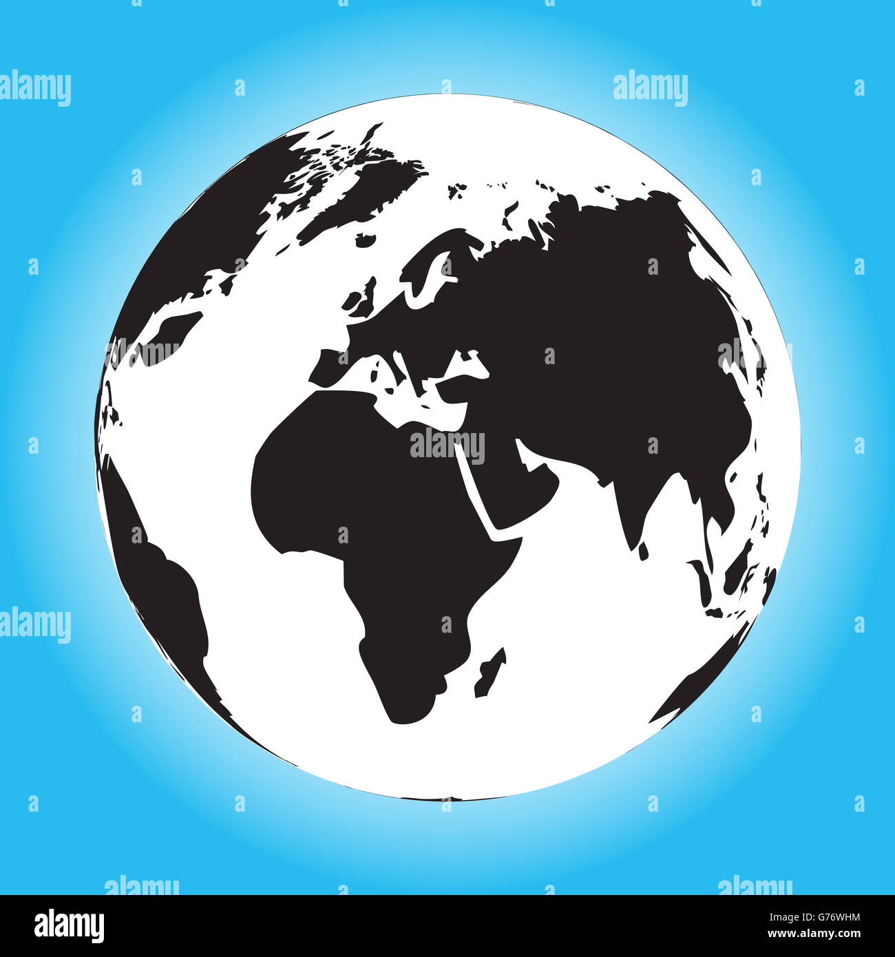 Schwarz-weiß-Welt. Schwarze Welt und schwarz, Globus globe Reisen und schwarze Kugel, Vektor-illustration Stockfoto