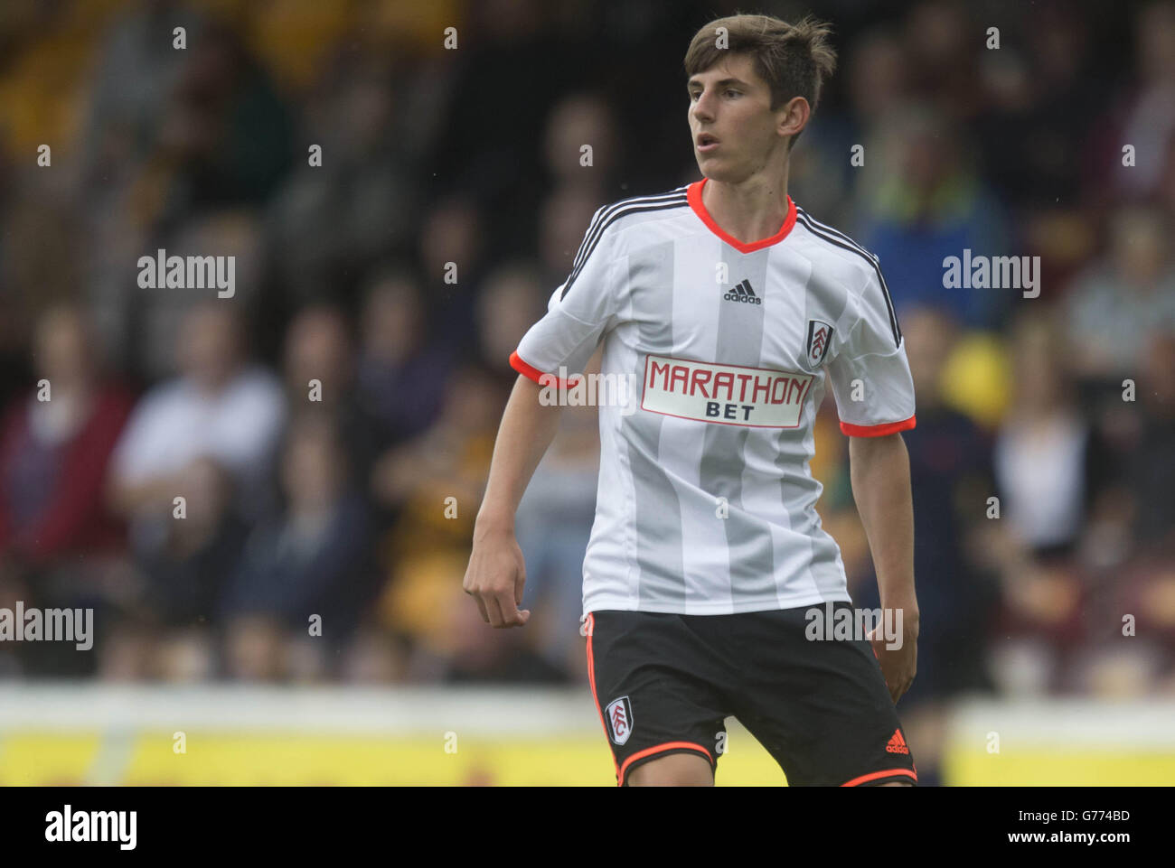 Fußball - vor der Saison freundlich - Motherwell gegen Fulham - Fir Park. Motherwell und Fulham's Emerson Hyndman Stockfoto