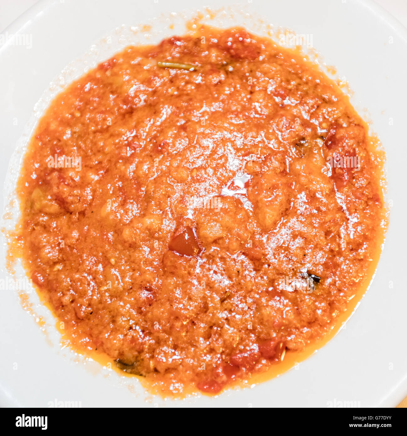 Pappa al Pomodoro, ein traditionelles Brot und Tomatensuppe aus Florenz, Italien Stockfoto