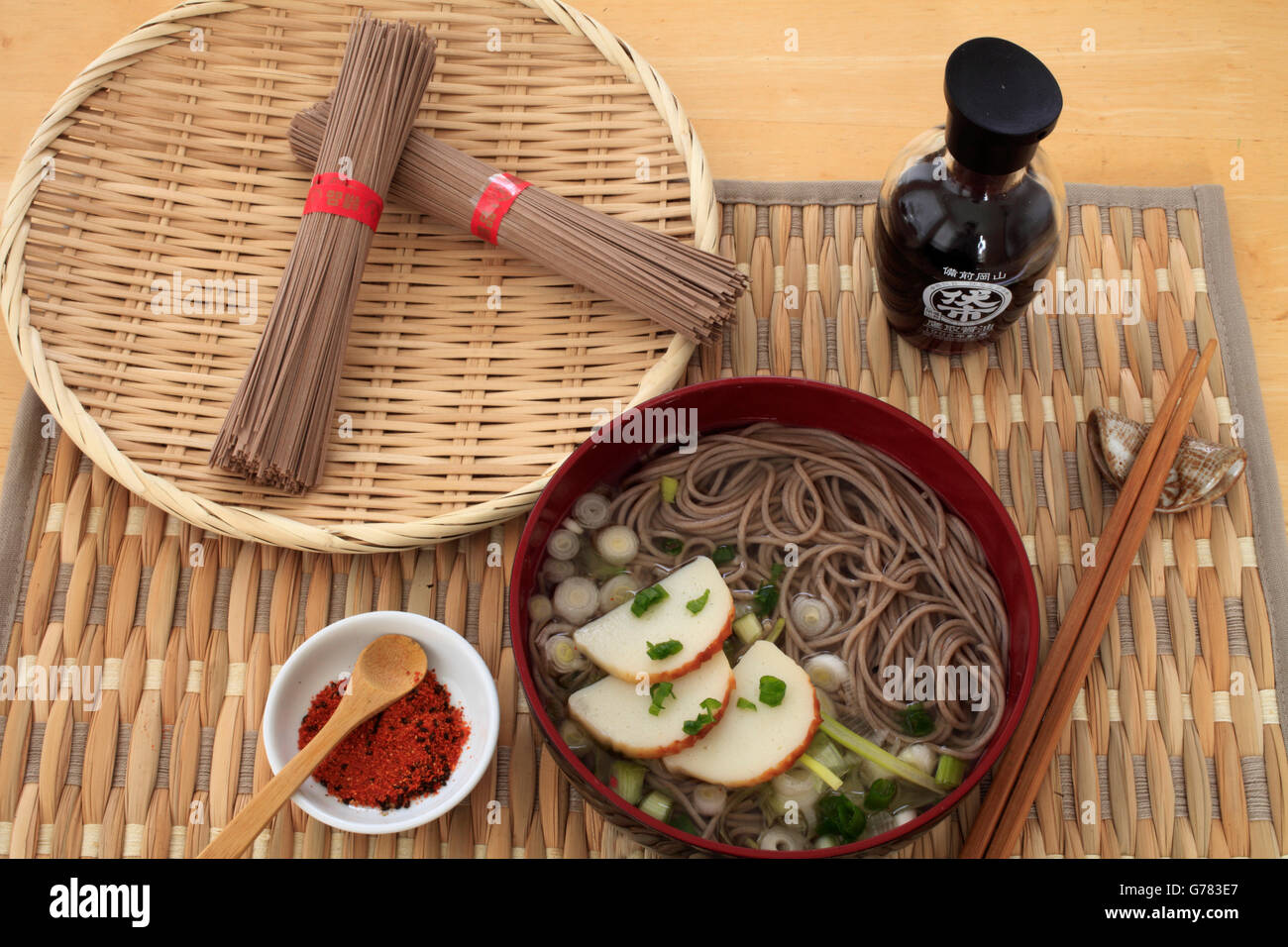 Japanisches Gericht, zum Jahresende Soba, Toshikoshi Soba, Stockfoto