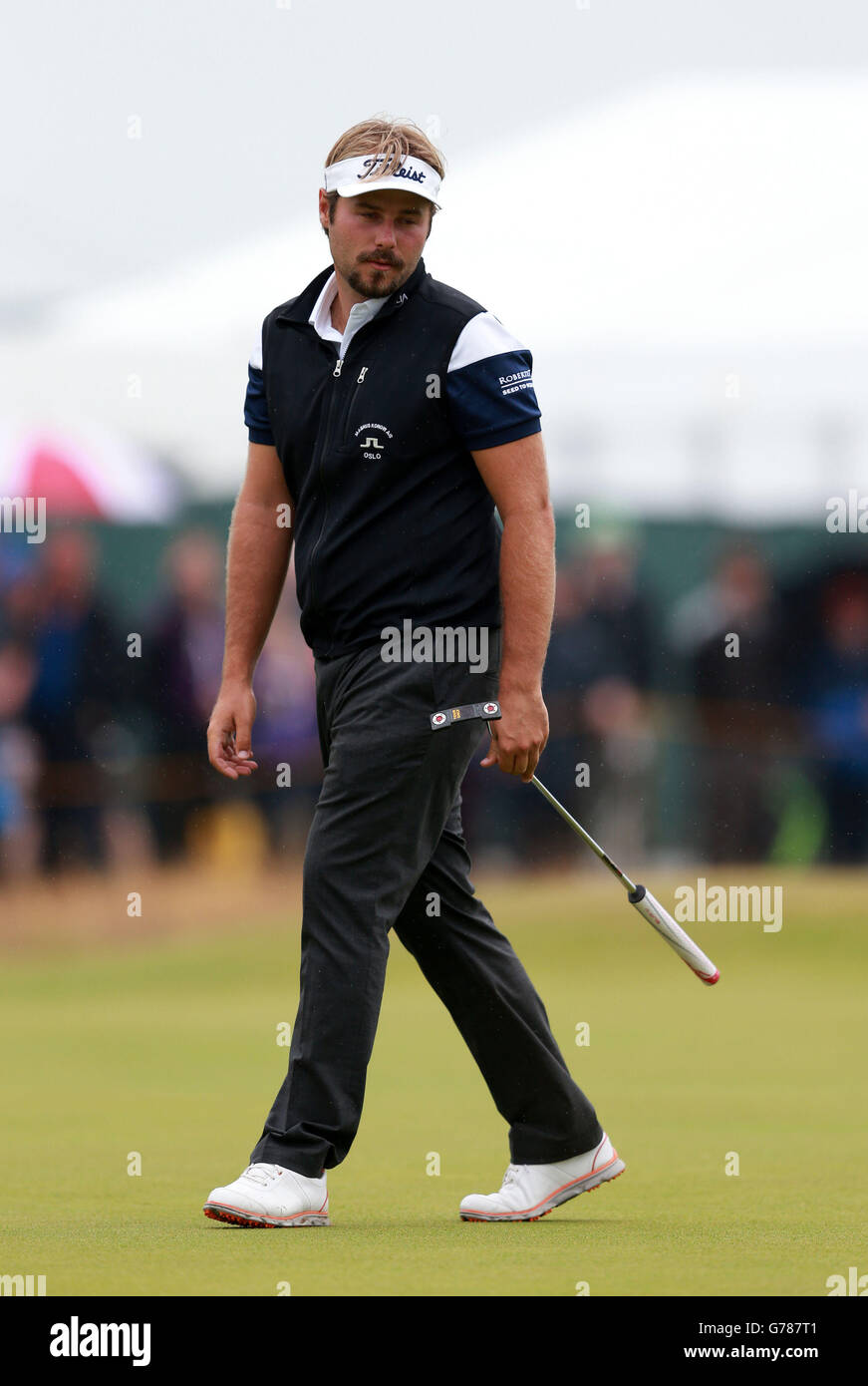 Frankreichs Victor Dubuisson am dritten Tag der Open Championship 2014 im Royal Liverpool Golf Club, Hoylake. Stockfoto