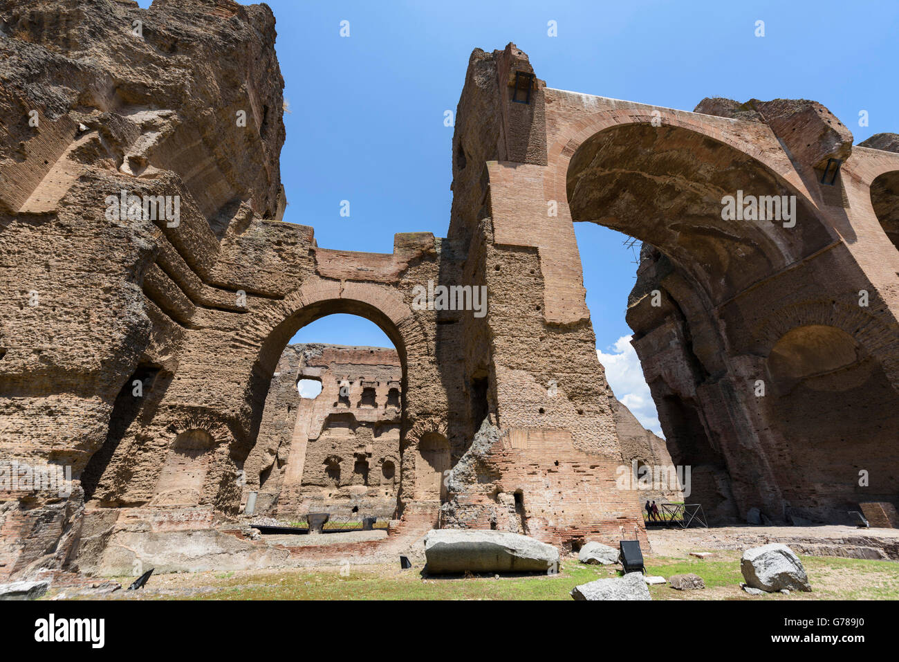 Ruinen der römischen Bäder von Caracalla, Rom, Italien. Stockfoto