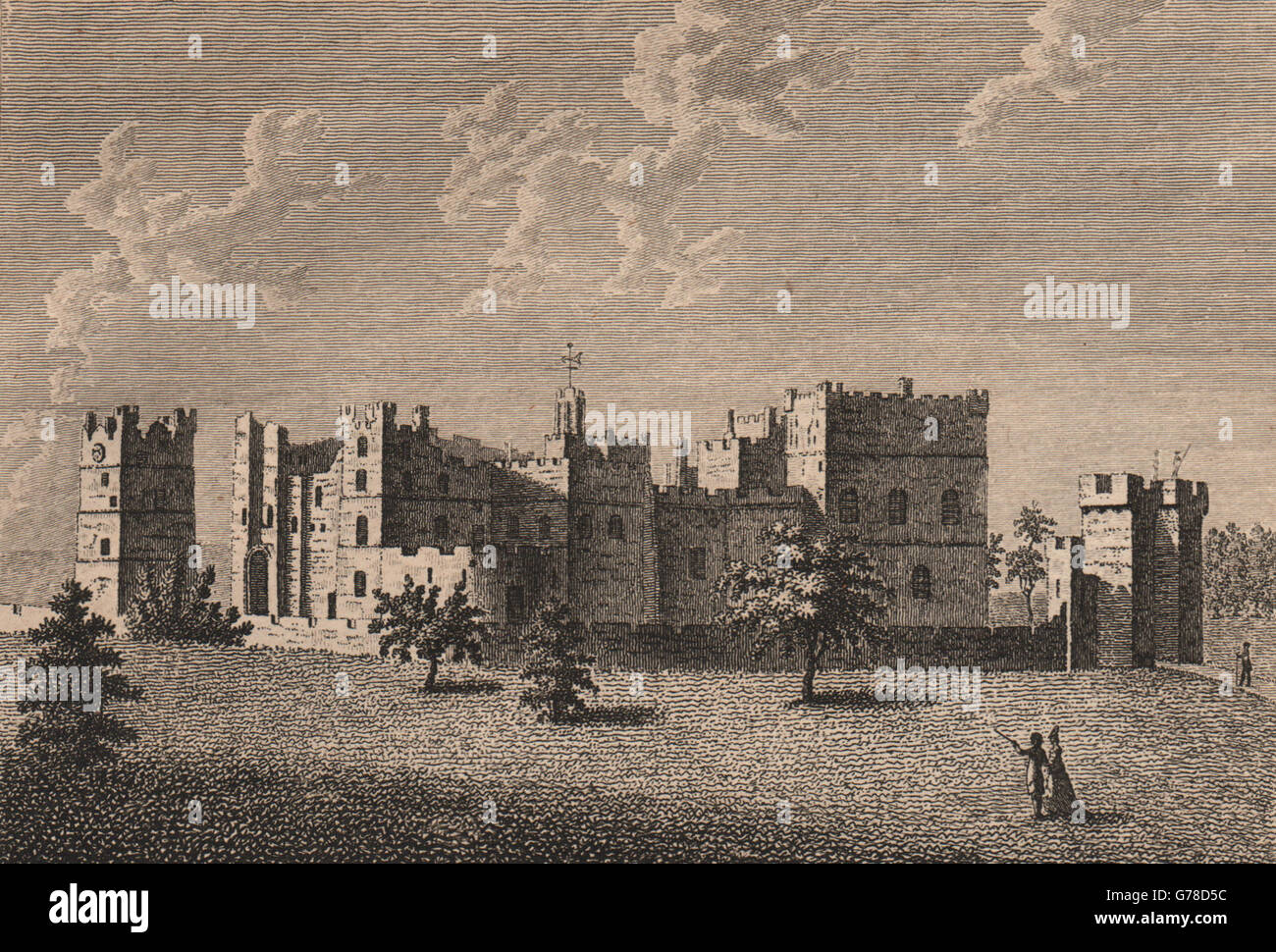 RABY CASTLE, Durham. Platte 1. GROSE, antiken print 1776 Stockfoto