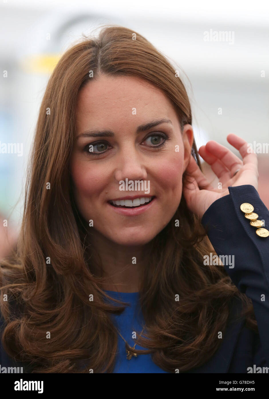 Die Herzogin von Cambridge während eines SportsAid Empfangs im 'Home Nation House', Glasgow. Stockfoto