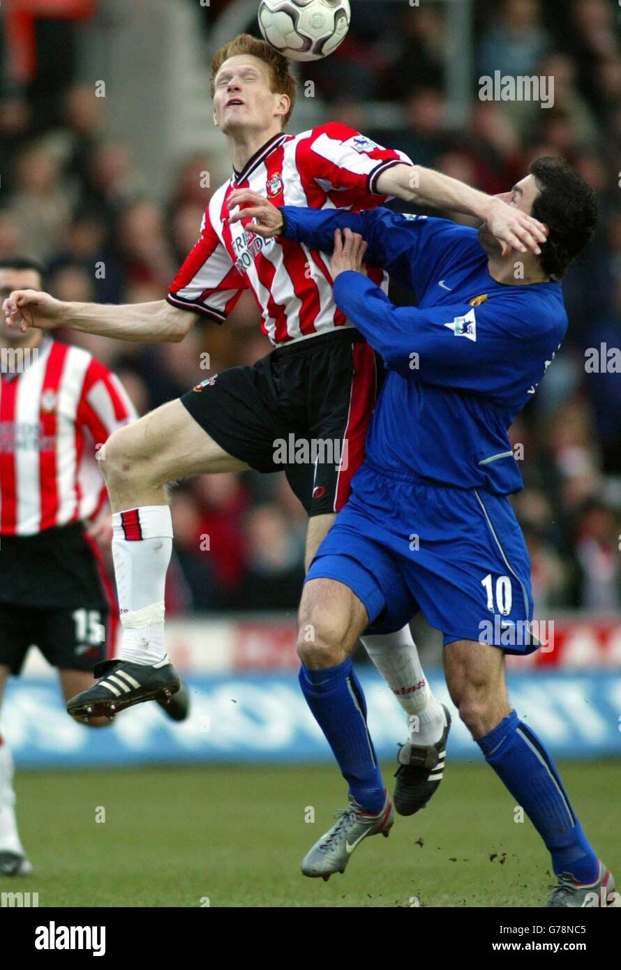 Southampton gegen Manchester United Stockfoto