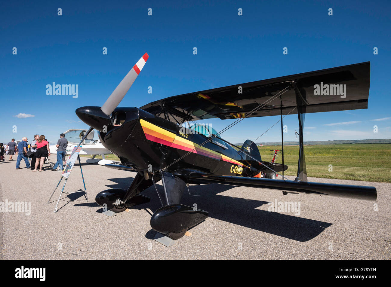 Pitts S1, Pitts Special light akrobatische Doppeldecker Wings over Springbank, Springbank Airshow, Alberta, Kanada Stockfoto